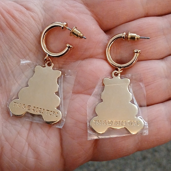 NWOT Care Bears Cheer Bear Dangle Hoop Earrings Women's - Picture 2 of 2